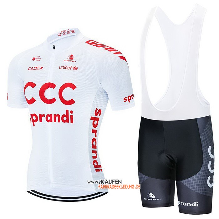 CCC Team Kurzarmtrikot 2021 und Kurze Tragerhose Wei